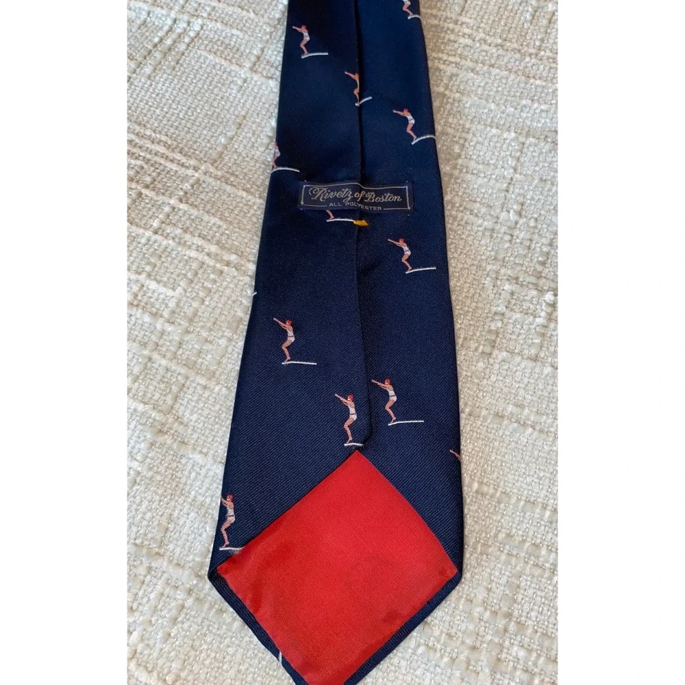 High Diver Necktie Mens OS Navy Blue Novelty Preppy Ivy Style Rivetz of‎ Boston